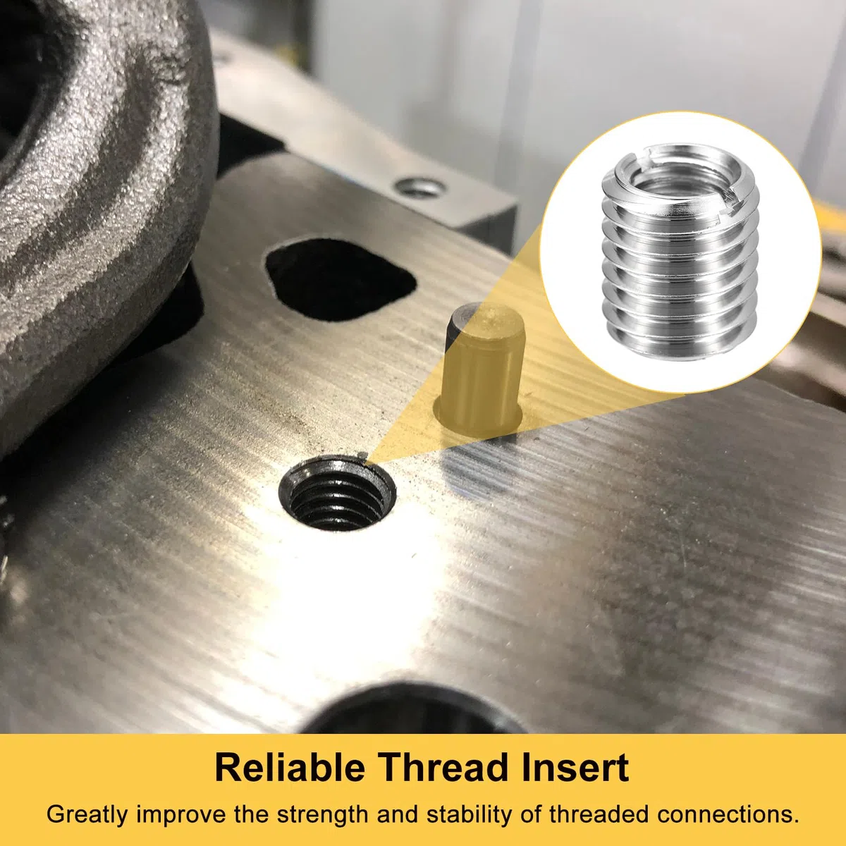 QUARKZMAN 6 Stk Gewindeeinsatz M16 auf M10 x 20mm Edelstahl Einschraubmutter Reduziergewinde Metrische Selbstschneidende Gewindehülse Gewindeadapter für Möbel Reparatur DIY Mechanikbauteile
