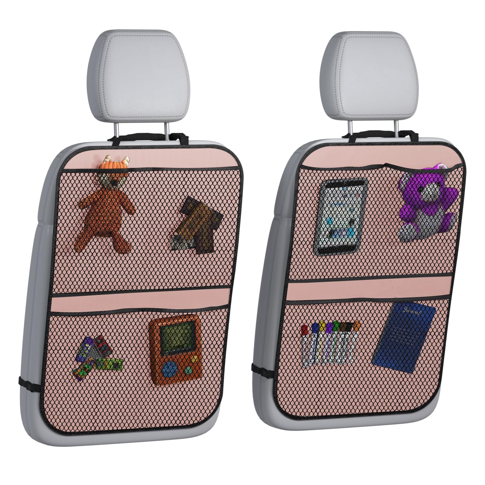 Elegant Grey Vehicle Seat Back Organizer & Protector