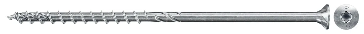 fischer PowerFast II CTP 8,0 x 120, kraftvolle Holzbauschraube mit Senkkopf, Innenstern-Aufnahme und Teilgewinde, für den konstruktiven Holzbau, 50 Stk.