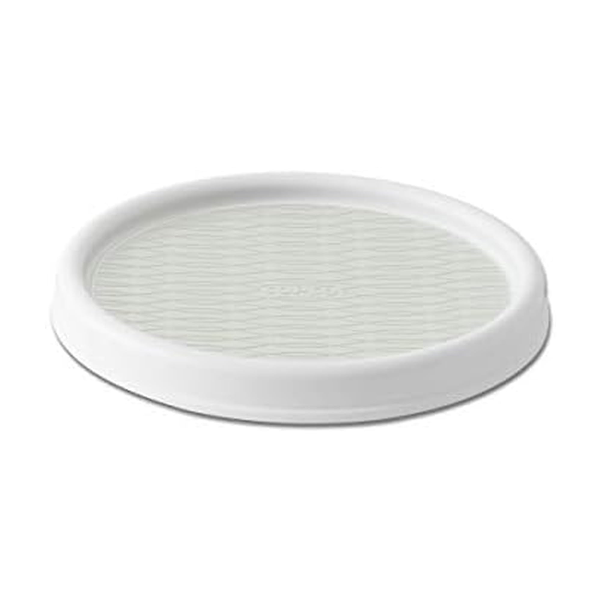 Elevated 12-Inch Rotating Storage Turntable, White & Aqua