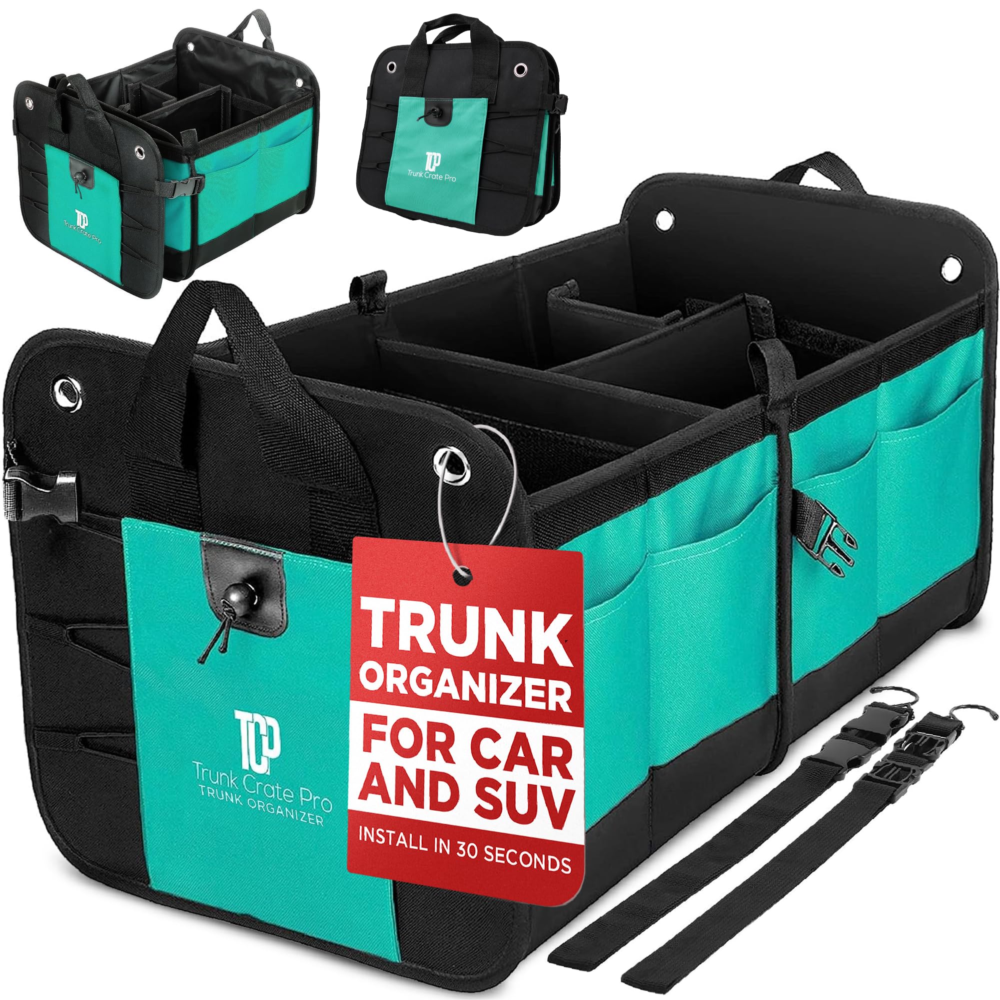 Chic Pink Collapsible Trunk Organizer with Dividers