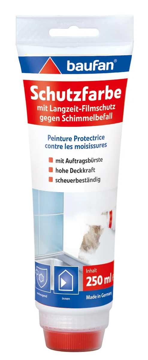 Baufan Schutz-Farbe Tube 250ml | Renovierfarbe für Innenräume | Hohe Deckkraft | Einfache Anwendung