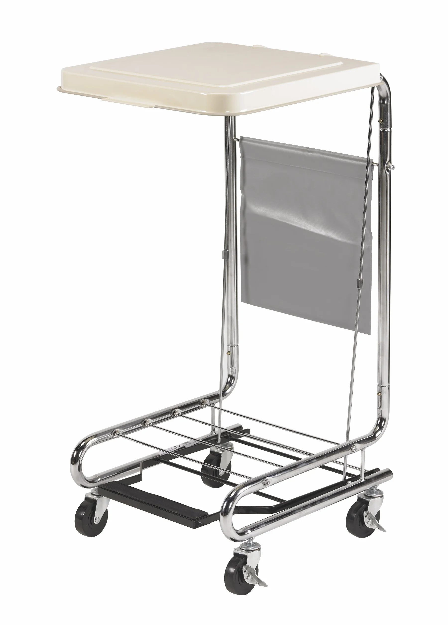 Drive Medical 13070 Alloy Steel Hamper Stand, Chrome, Rolling | Alloy Steel Hamper Stand Offers Sturdy, Rust-Resistant Support for Everyday Use, Chrome Finish and Design
