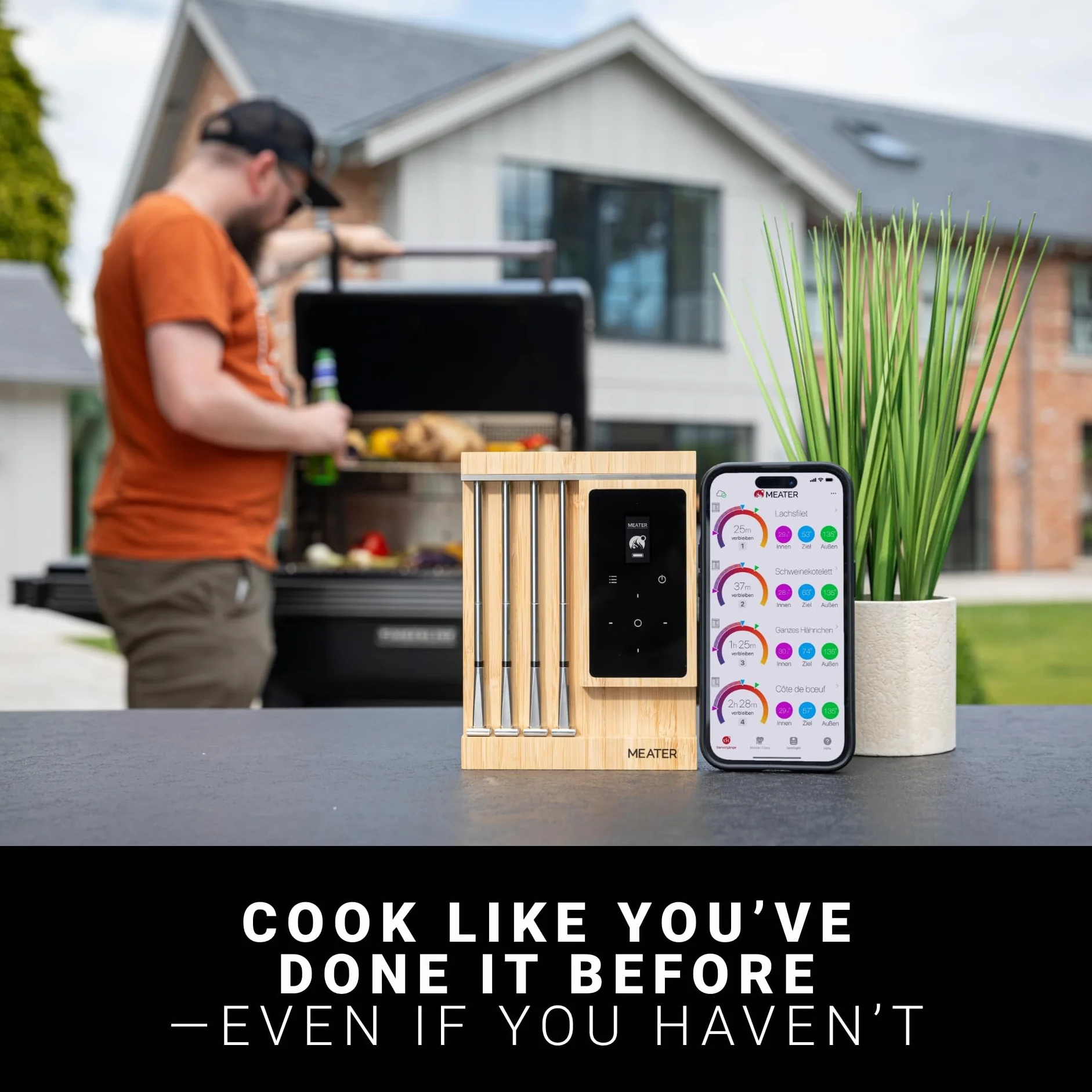 Pro XL WiFi & Bluetooth Meat Thermometer, 4-Probe, 1000°F, Accurate | Bluetooth & WiFi, 1000°F heat resistance, certified accuracy. For BBQ, oven, grill, smoker, air fryer, sous vide, deep fryer.