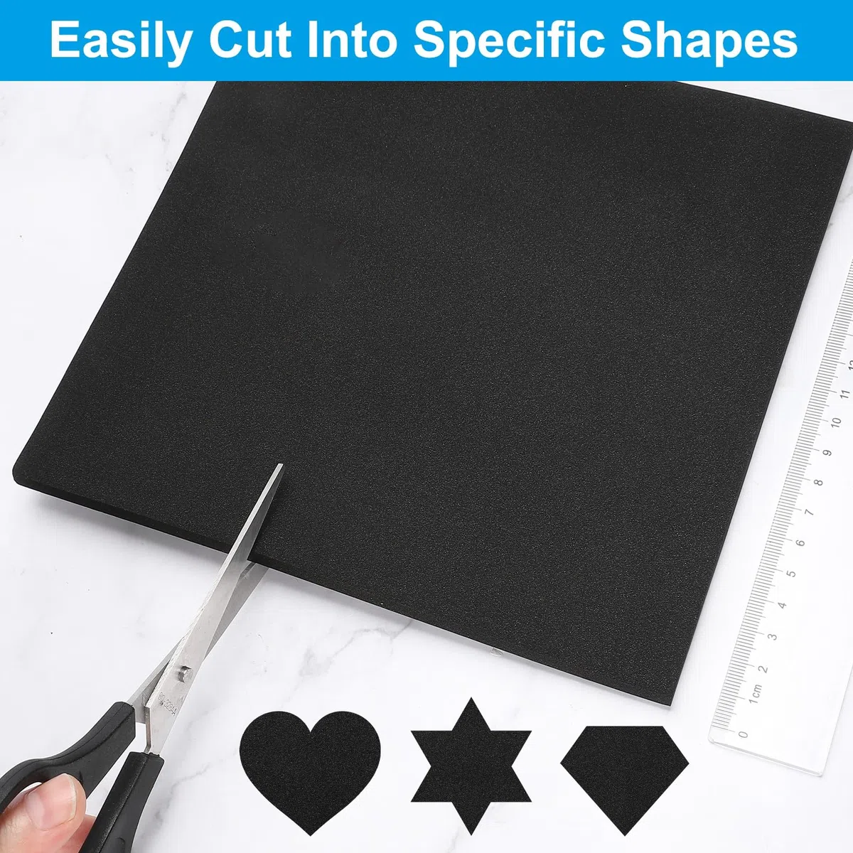 PATIKIL Klebende Schaumstoffpolsterung 8 Stück 100 x 100 x 6 mm Geschlossenzellenschaum Neopren Gummis Selbstklebende Antirutsch Pads Für Möbel Autos Lautsprecher Tastaturen Schwarz