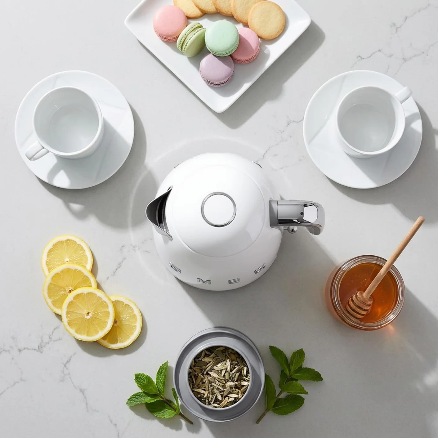 Electric Kettle 1.7L (7 Cup), Retro Hot Water Boiler for Tea & Coffee, Fast Boiling, Auto Shut-Off, Soft Open Lid, 360° Swivel Base Countertop Kettle – White