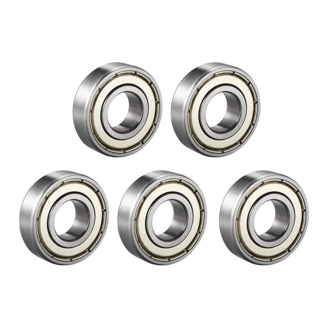 sourcing map 5 Pack Rillenkugellager 6001Z Doppelschild 12mmx28mmx8mm Chromstahl Kugellager