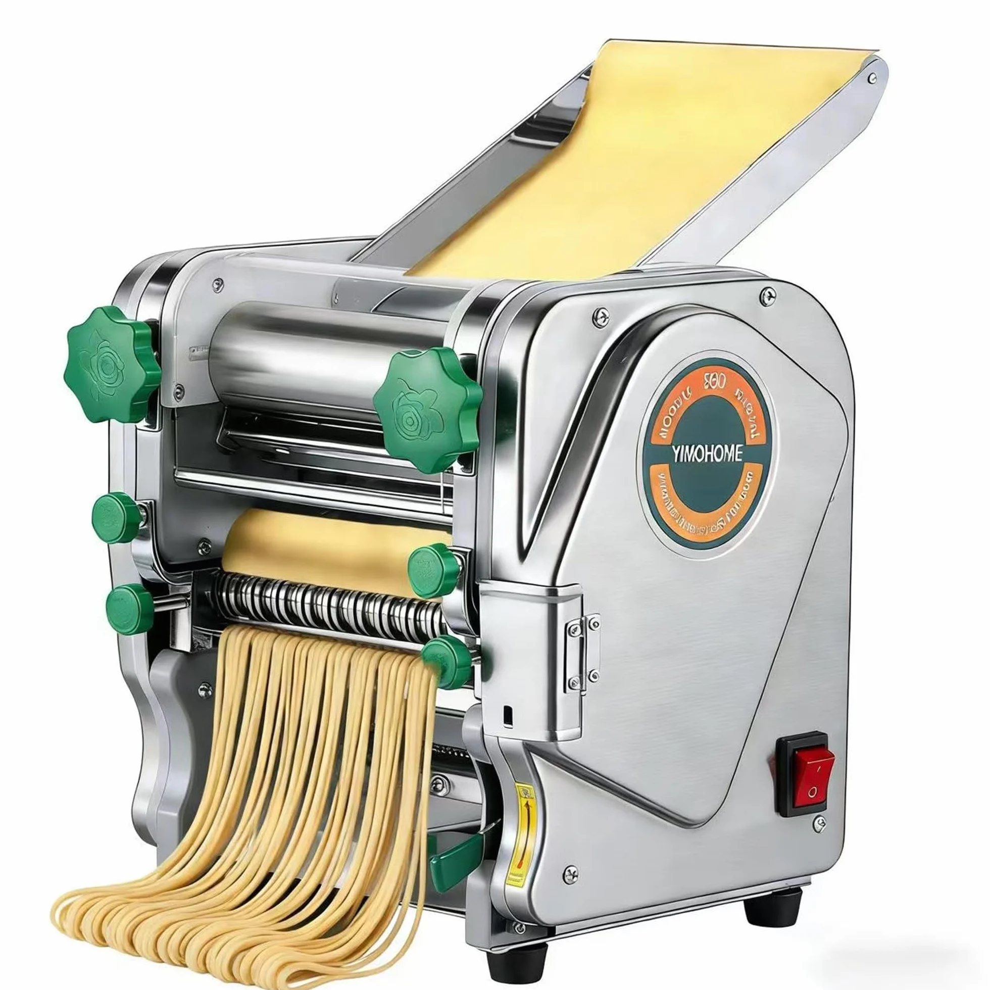 Commercial Electric Pasta Maker Machine for Business Restaurant,Auto Household Noodle Maker,All Stainless Steel Dough roller,750W Strong Power Pasta Cutter,Heavy-Duty Dumpling Dough Sheeter