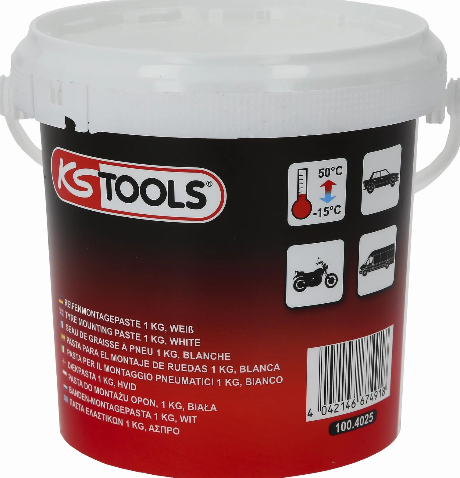 KS Tools 100.4025 Reifenmontagepaste, 1 kg, Weiß