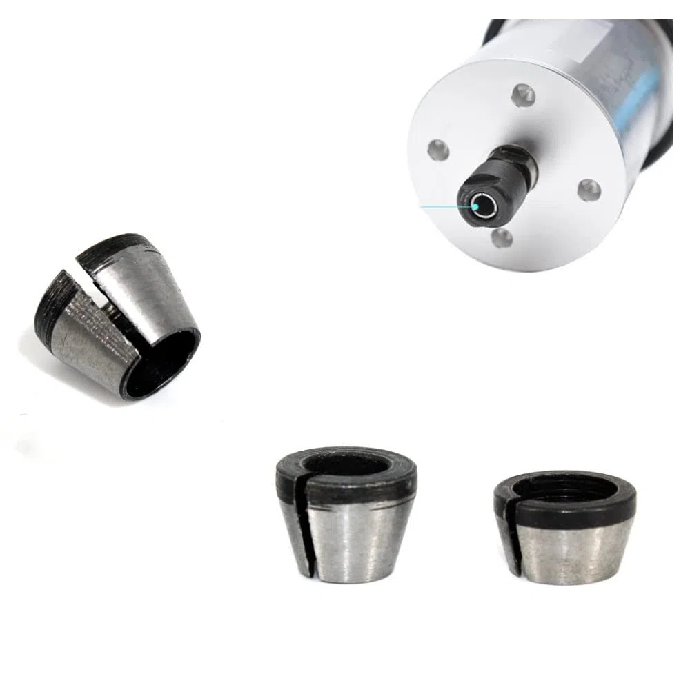 6 Stück Spannzangen Adapter, Adapter Legierung Spannzangen Ersatzteile für Trimmer Werkzeug Kohlenstoffstahlmaterial für Bakelit Fräsmaschinenteile (6/6,35 / 8mm)
