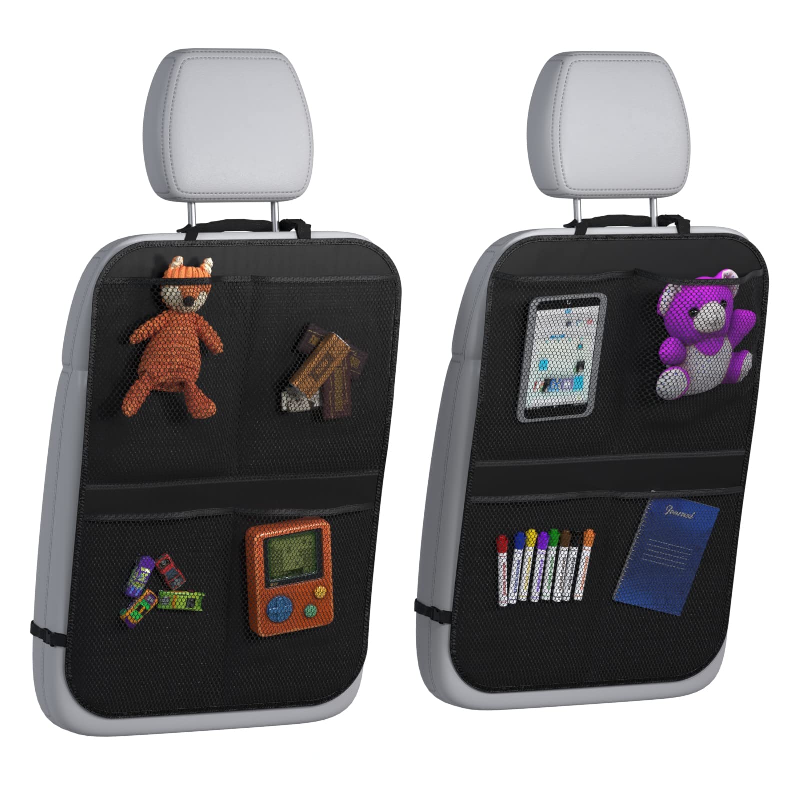 Elegant Grey Vehicle Seat Back Organizer & Protector