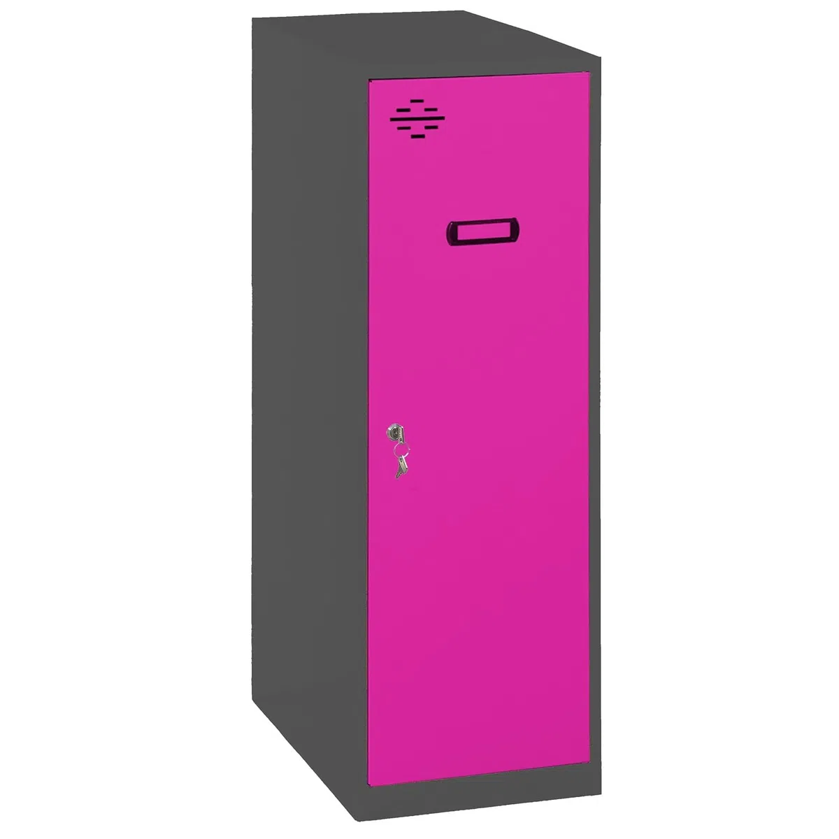 Simon Rack Simonlocker Kommode, klein, 915 x 400 x 500 mm, Amario aus Metall, mit Schlüssel, Anthrazit/Rosa
