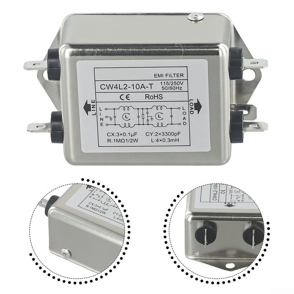 CW4L2-20A-T Einphasen-Doppelteil-Netzfilter, 20 A Nennstrom, 0-30 MHz Frequenzbereich, zur elektrischen Geräuschunterdrückung im Indust (CW4L2-10A-T)