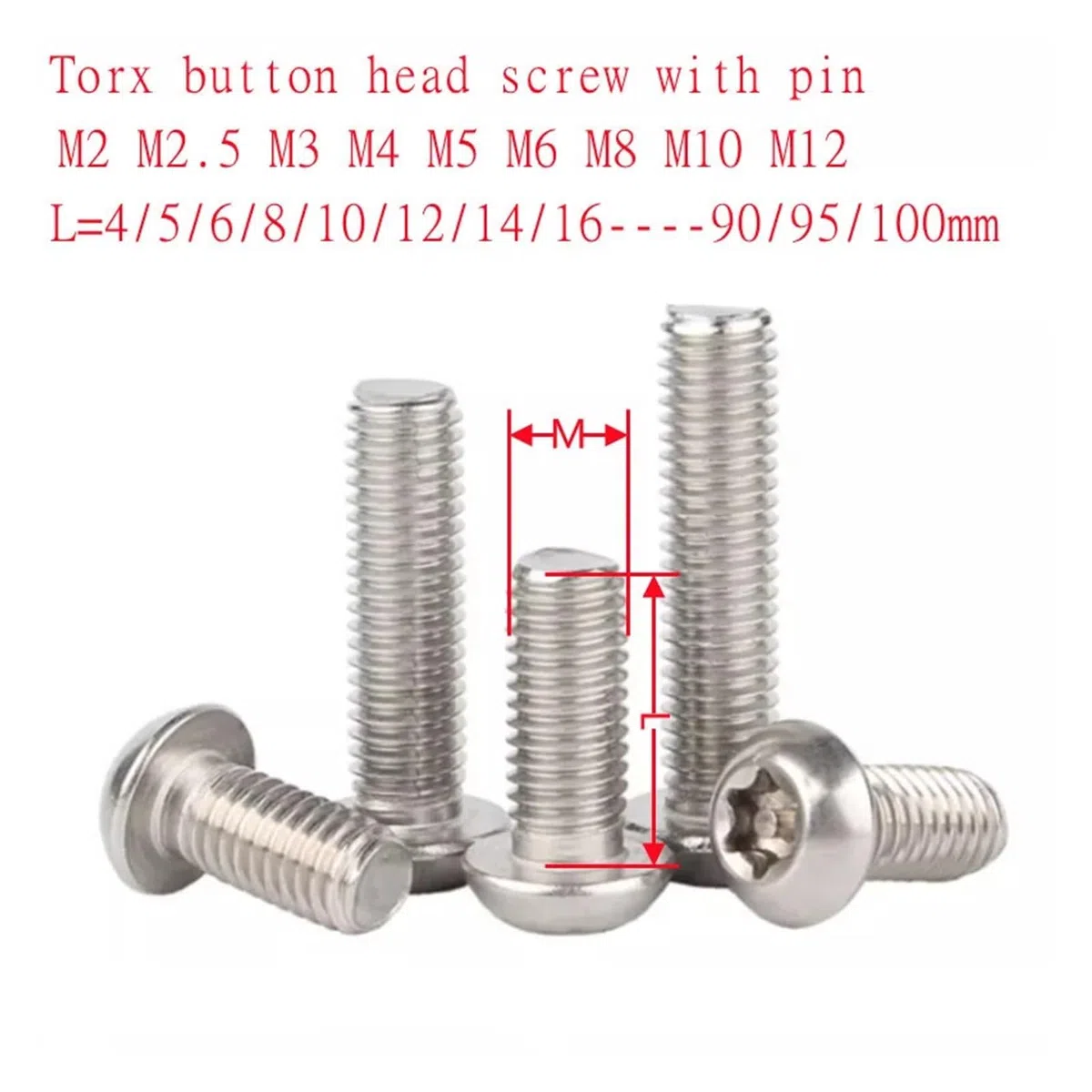 10/50 Stück Sicherheitsschraube m2 m2.5 M3 M4 M5 M6 m8 m10 Edelstahl sechslobiger Torx-Kopf mit Stiften manipulationssicheren Diebstahlschutzbolzen(X10mm,M5 10pcs)