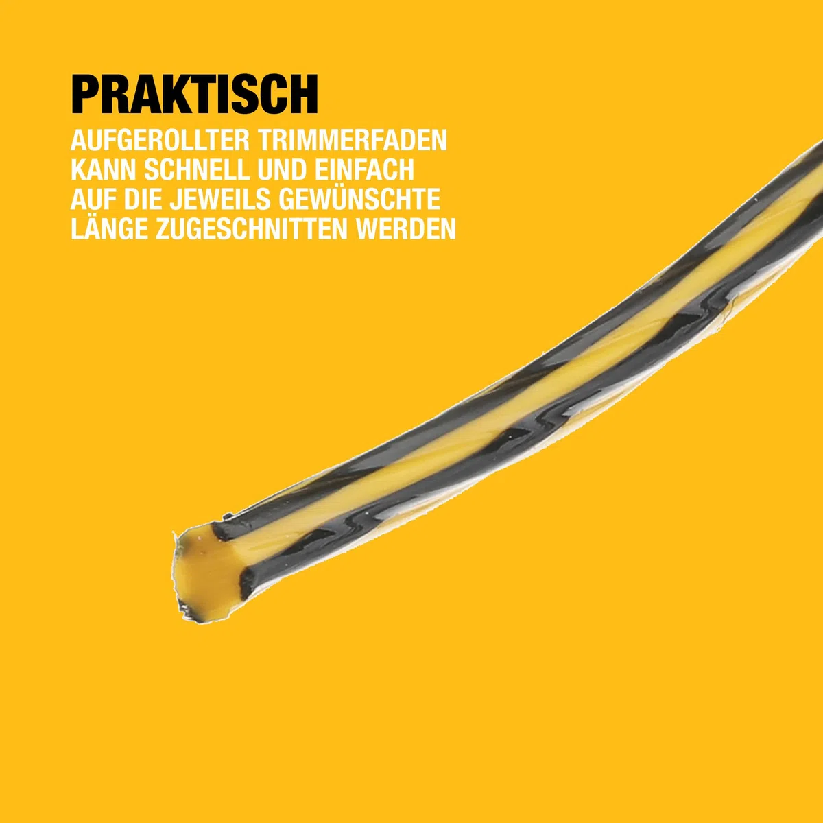DEWALT Trimmerfaden (Länge: 68,6 m, Durchmesser: 2,0 mm, passend zu DEWALT Rasentrimmern DCM561P1 und DCM561PB), DT20651-QZ