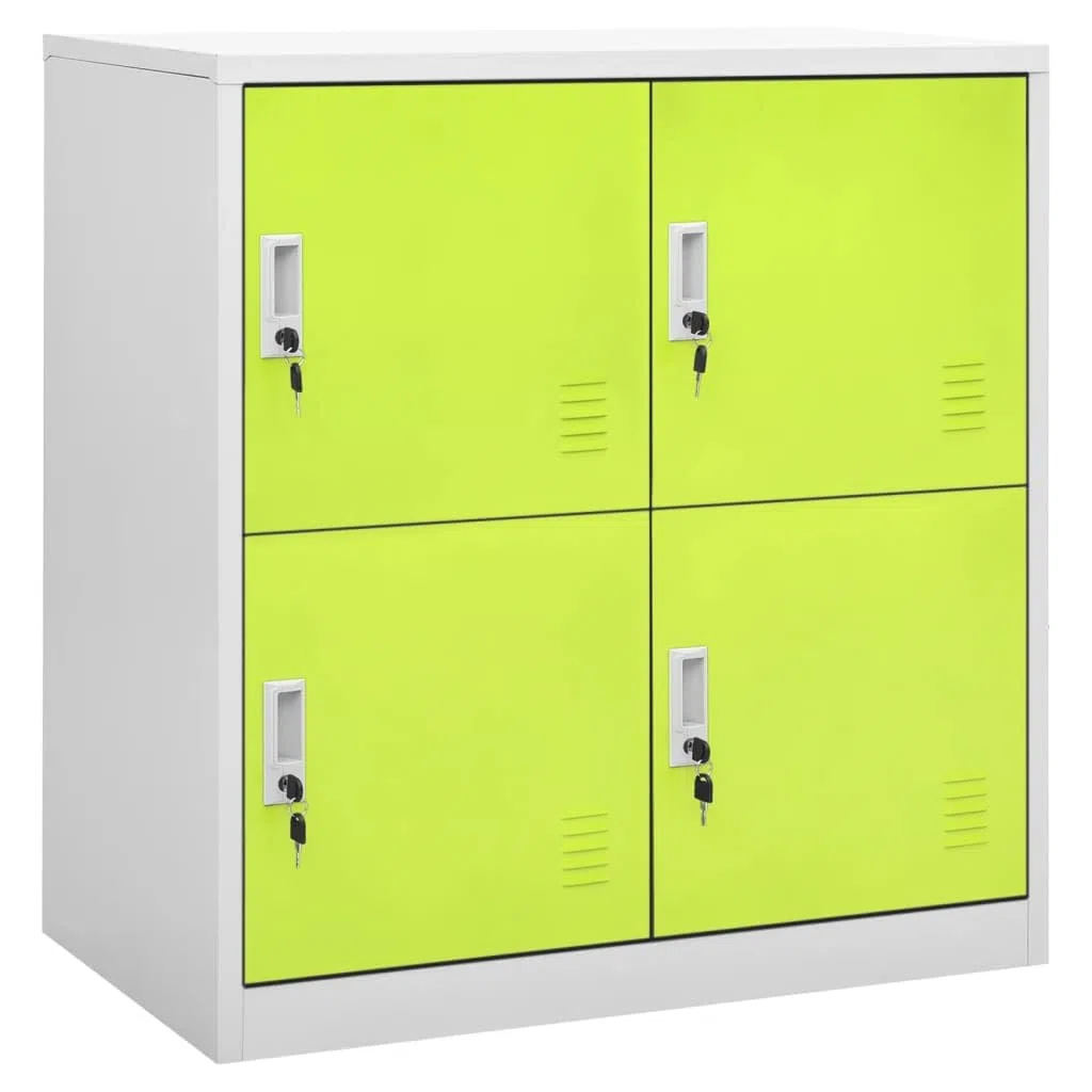 Schließfachschrank mit 4 Schließfächern, Modernen Design Lagerschrank, Büroschrank, Abschließbar, Aktenschrank, Aufbewahrungsschrank, Robust und Langlebig, 90 x 45 x 92,5 cm Stahl