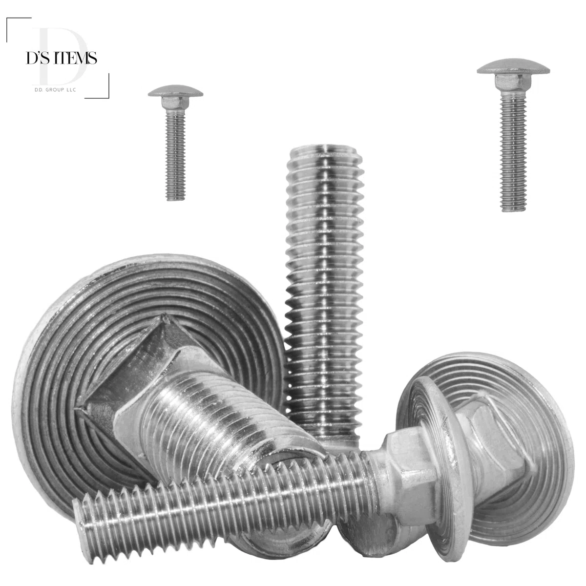 Schlossschrauben M10 X 60 DIN 603 Edelstahl A2 (10 Stück) - V2A Flachrundschrauben mit Vierkantansatz u. Vollgewinde