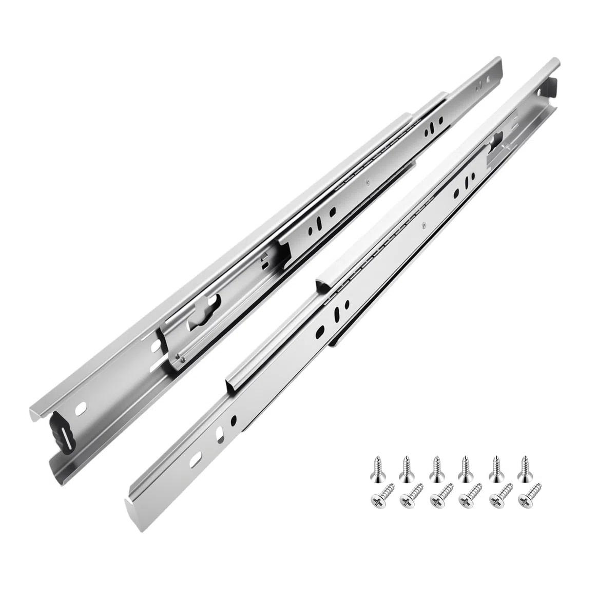 Schubladenschienen 350mm, 1 Paar (2 Stk.) Kugelauszug, 35mm Nut Schubladenauszug, Vollauszug Schubladenführungen mit Montageschrauben, Schubladen Schienensystem belastbar bis 35kg