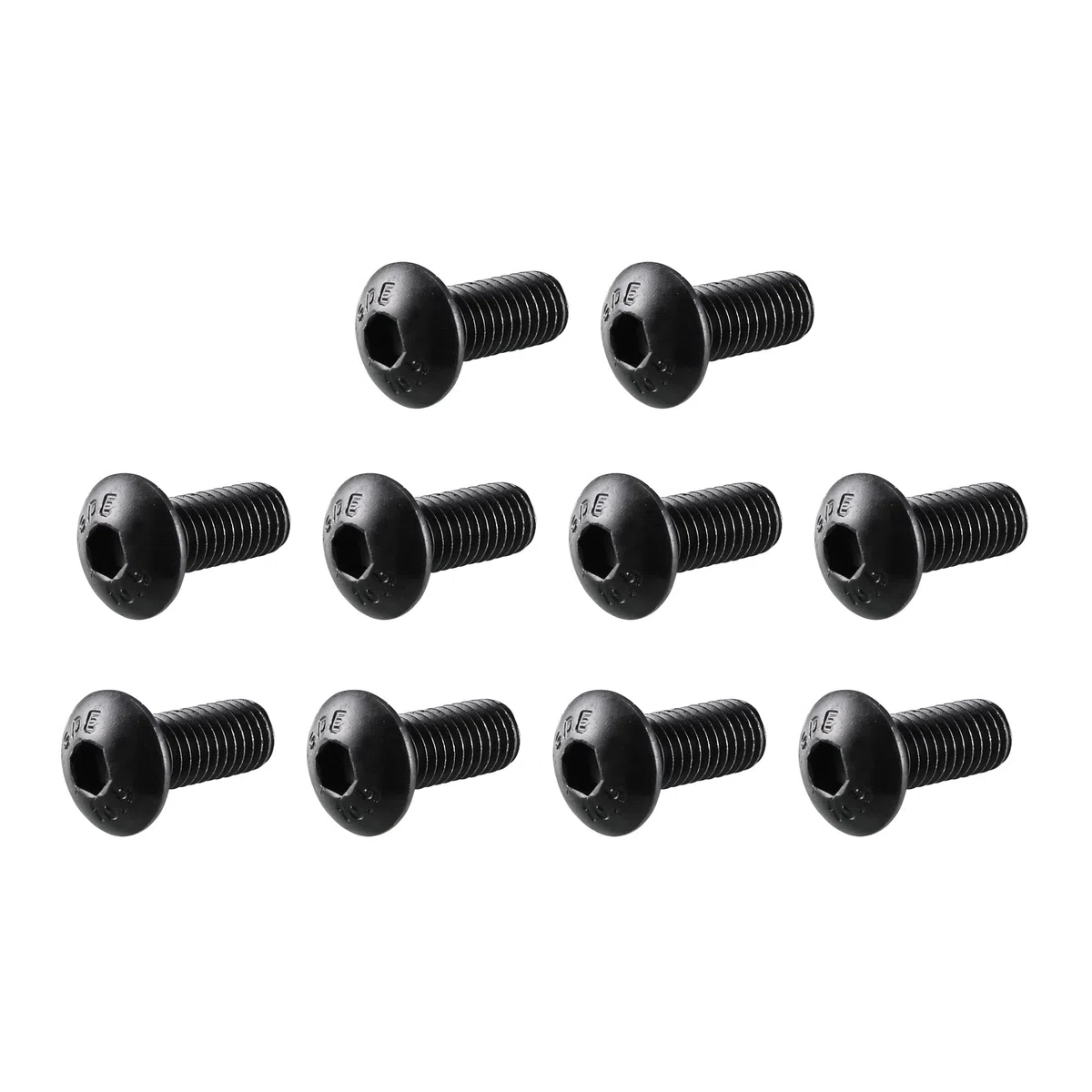 sourcing map M5x 12mm Knopfkopf Innensechskantschraube Schwarz 50Stk