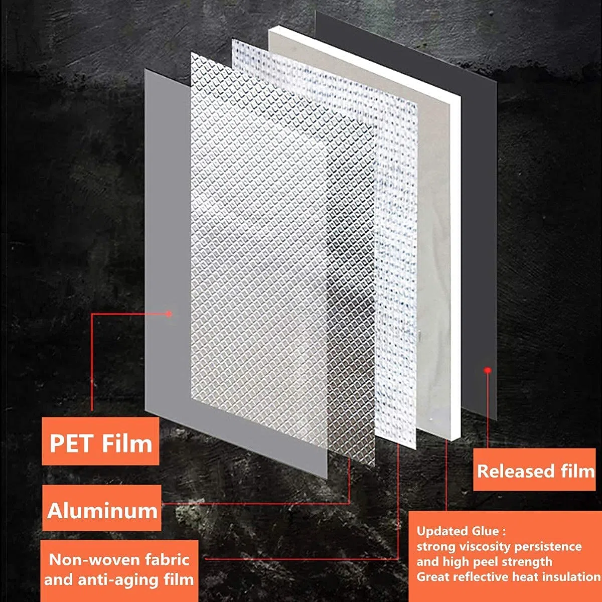 CHUANGSEED Wasserdichtes Klebeband Butyl Klebeband Reparatur-klebeband Panzertape Alufolie Dickes Dichtband Alu Folie zum Abdichten und Befestigen im Loch Rohr Dach Wohnmobil (50mm x 5m)
