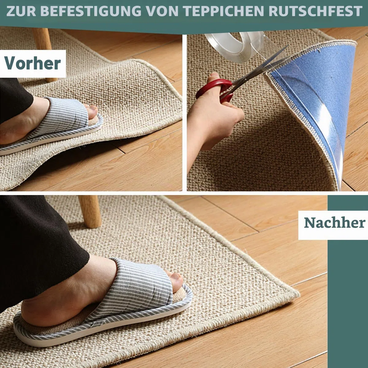 2 Rollen Doppelseitiges Klebeband Extra Stark, 20M Multifunktionales Wiederverwendbares, Spurloses Waschbares Transparent Nano Klebeband, Für Teppich, Küche, Party, Foto-Poster Doppelklebeband.