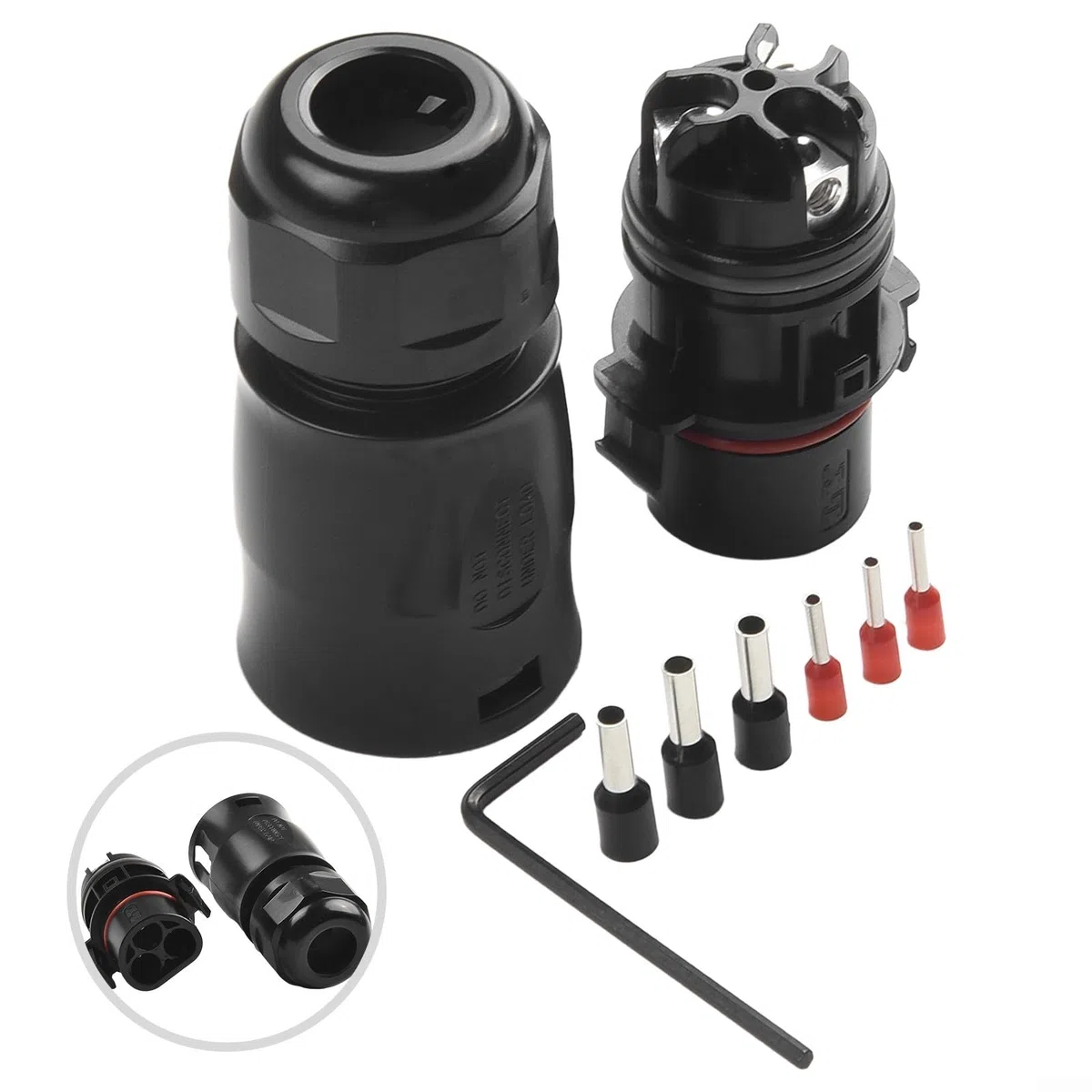 Deye LY01 Stecker, Anschlusskabel für Wechselrichter der Serie M60 M80, 3-polig 40A 690V, IP68, Schraubdraht, Innen- und Außenbereich