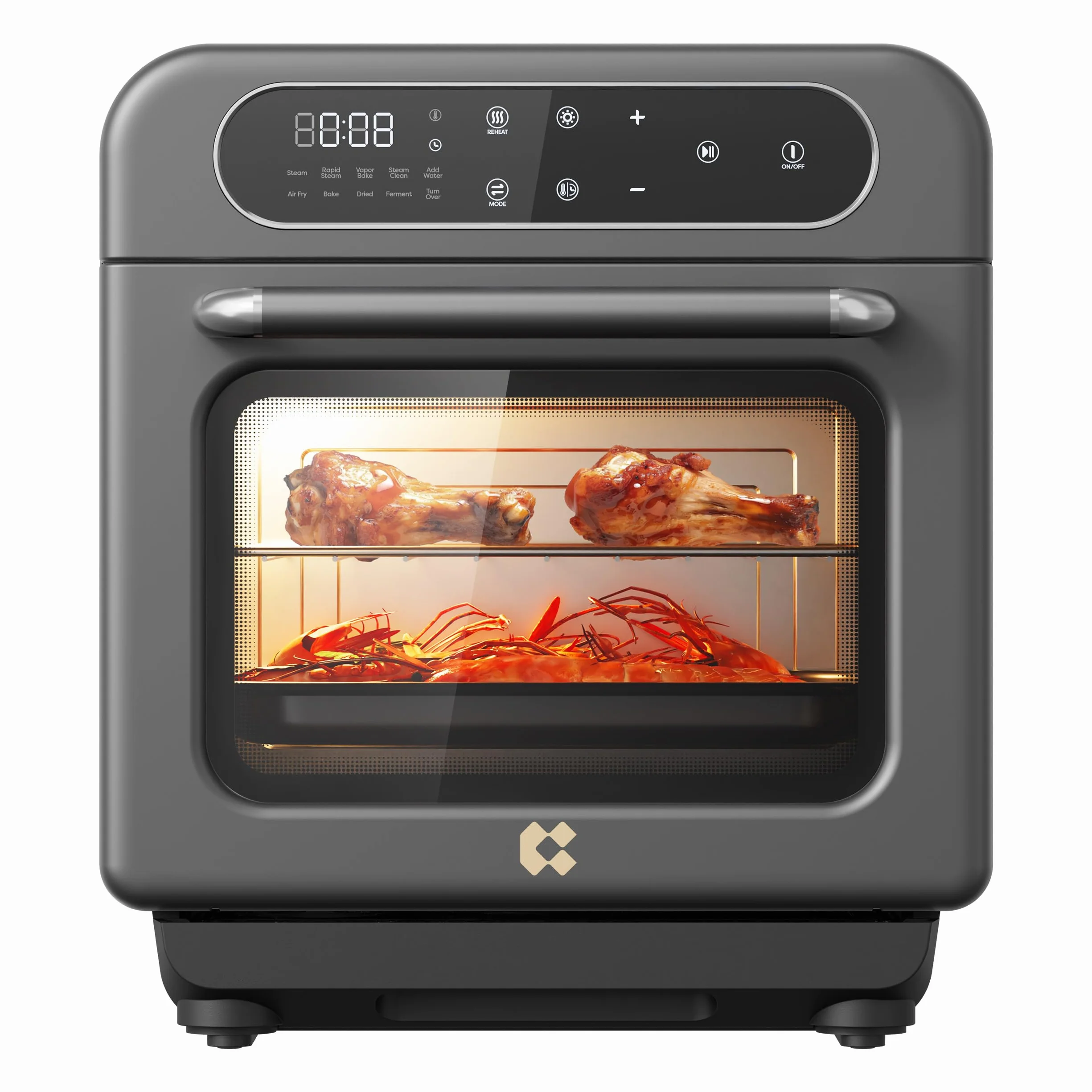 8-in-1 Countertop Steam Oven with Air Fryer, 13QT Mini Toaster Oven | Convection Toaster Oven | Rapid Steam, Steam Bake, Air Fry, Dehydrate & Ferment, 85–430°F, 12-Hour Timer, Steam Clean