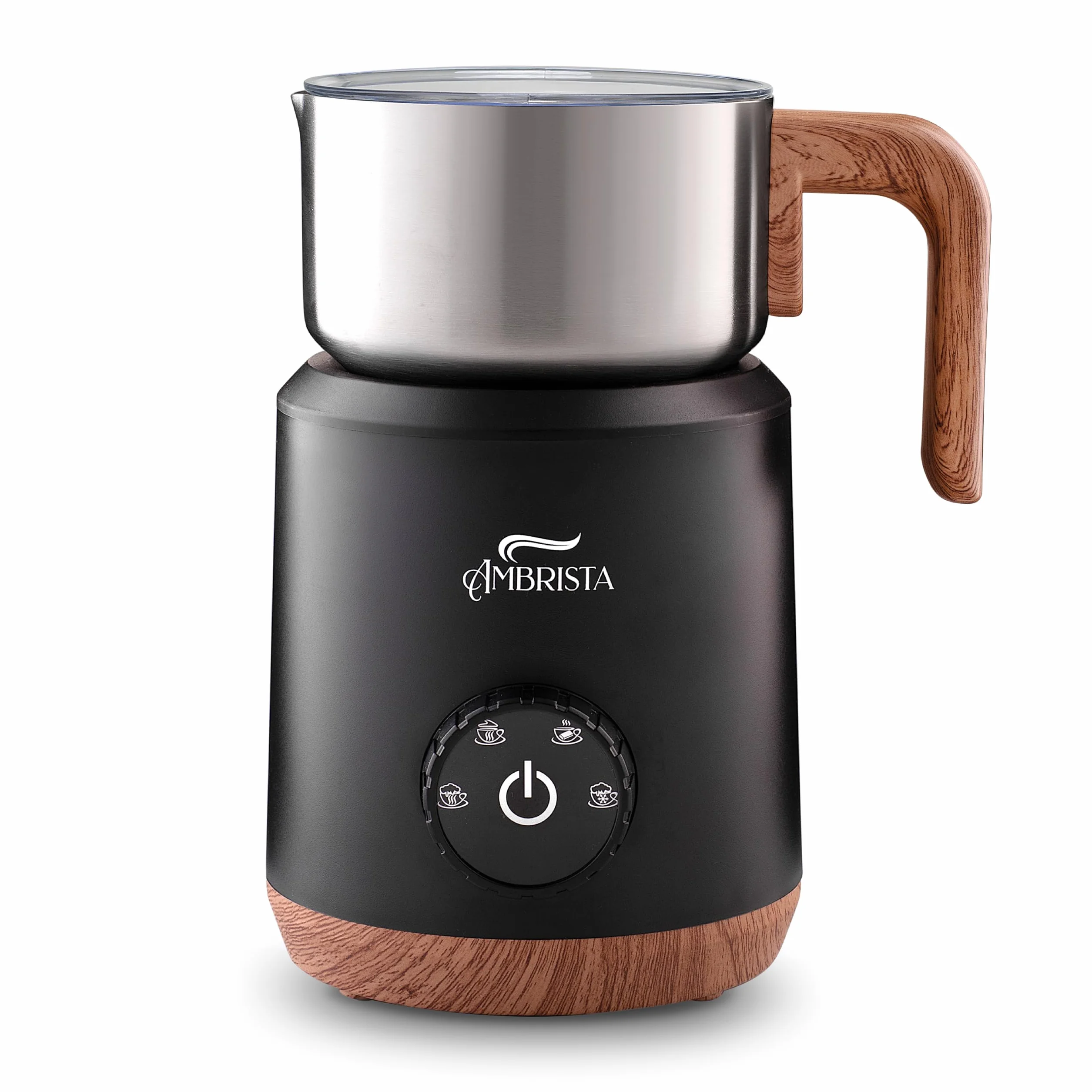 All in One 16oz Stainless Steel Electric Milk Frother | Foam Maker for Coffee | Hot and Cold Froth, Heated Milk, Hot Chocolate and More | Dishwasher Safe and Easy to Clean