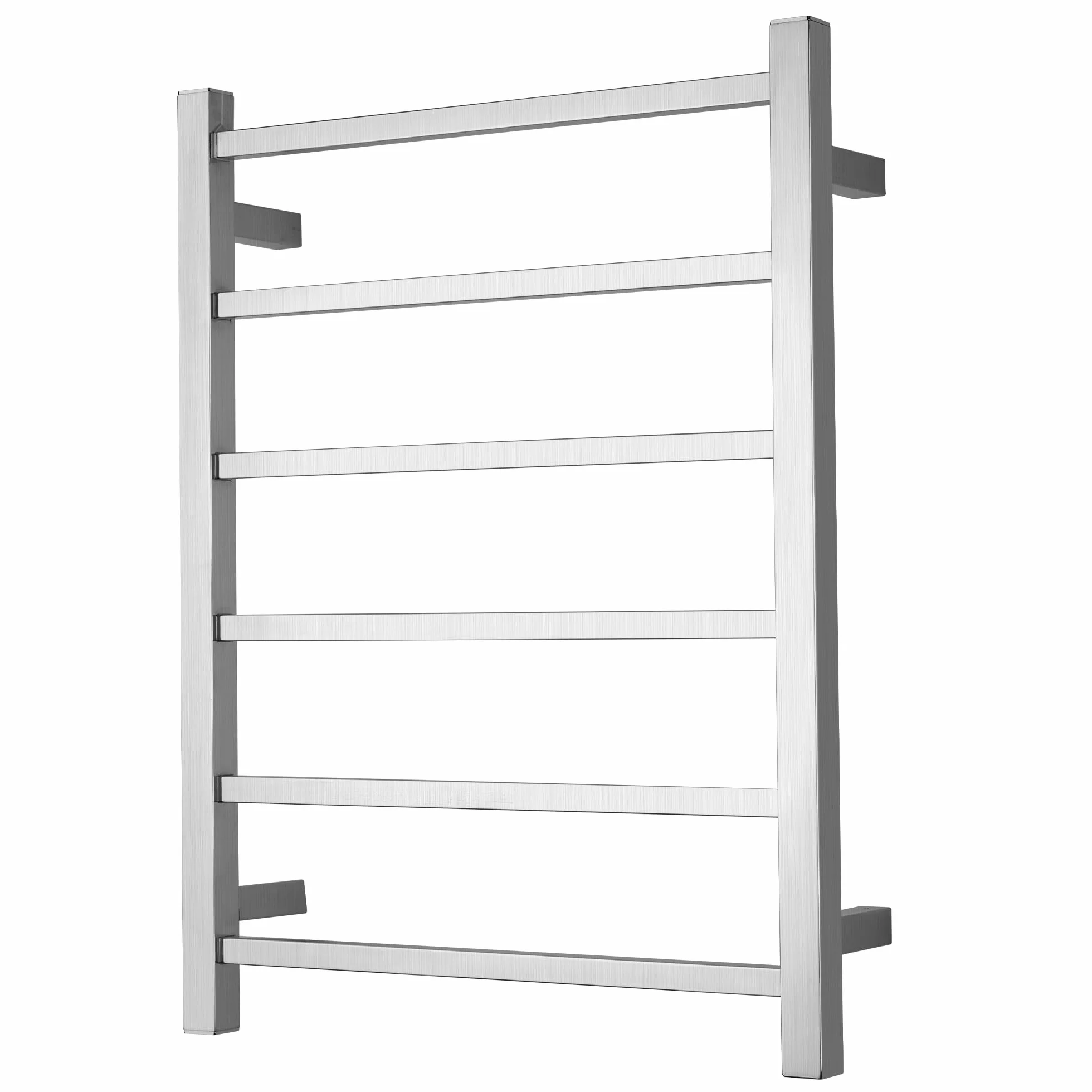 Electric Heated Towel Warmer - Wall Mounted Bathroom Towel Rack, Plug-in Design & Brushed Stainless Steel 6 Bar Brushed with Single Press