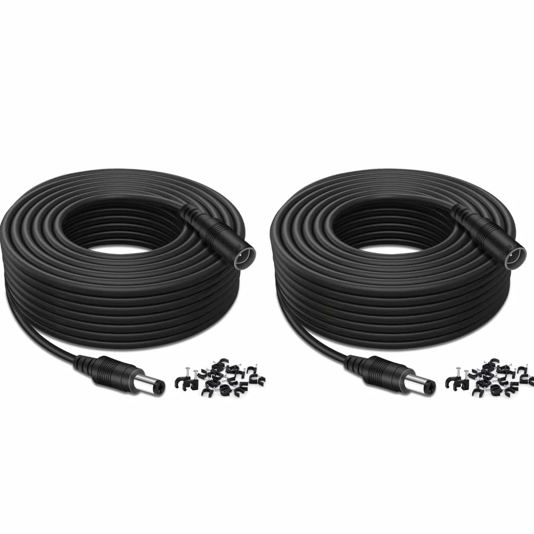 Tonton DC 12V Verlängerungskabel 10M 2PACK, DC 5,5mm x 2,1mm Netzteil Adapter DC Verlängerung Kabel, 5521 Strom Anschlusskabel für Überwachungskamera, IP-Netzwerkkamera, DVRs, LED Strip (2er Pack)