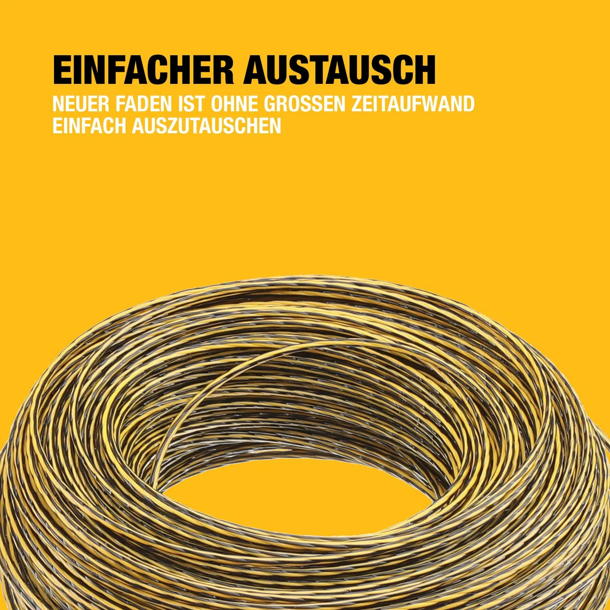 DEWALT Trimmerfaden (Länge: 68,6 m, Durchmesser: 2,0 mm, passend zu DEWALT Rasentrimmern DCM561P1 und DCM561PB), DT20651-QZ