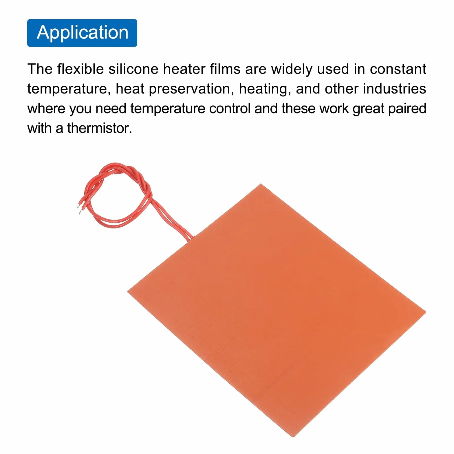 sourcing map Silikon-Heizmatte, 12V 12W Heizfolie Flexible Heizplatte 120mmx104mm Heizmatte für konstante Temperatur