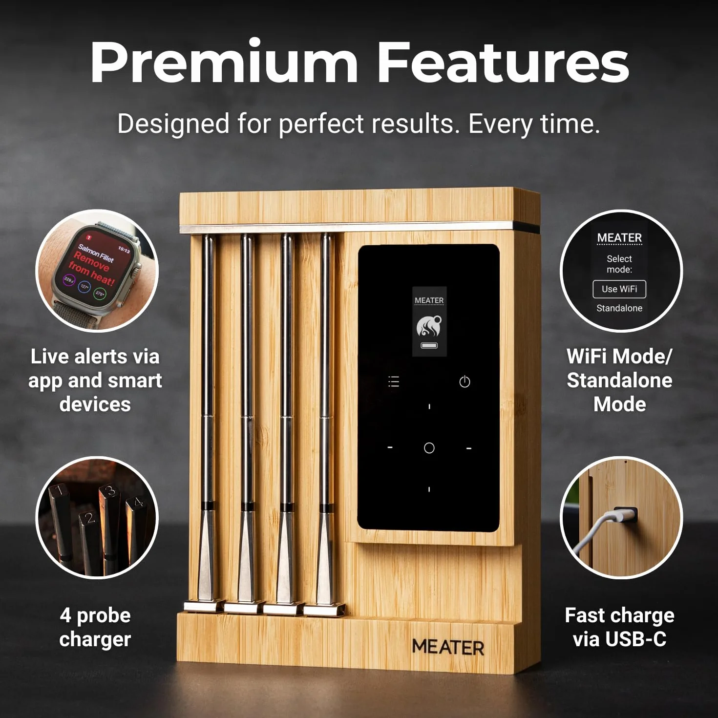 Pro XL WiFi Thermometer Bundle w/BBQ Mitts, 4-Probe, Bluetooth