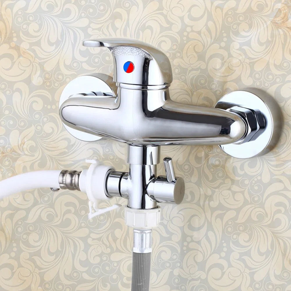 3 Wege Umschaltventil G 1/2 Zoll Ventil Umschaltventil Messing Massiv Dusche Adapter Brause Ersatzteil Chrom poliert