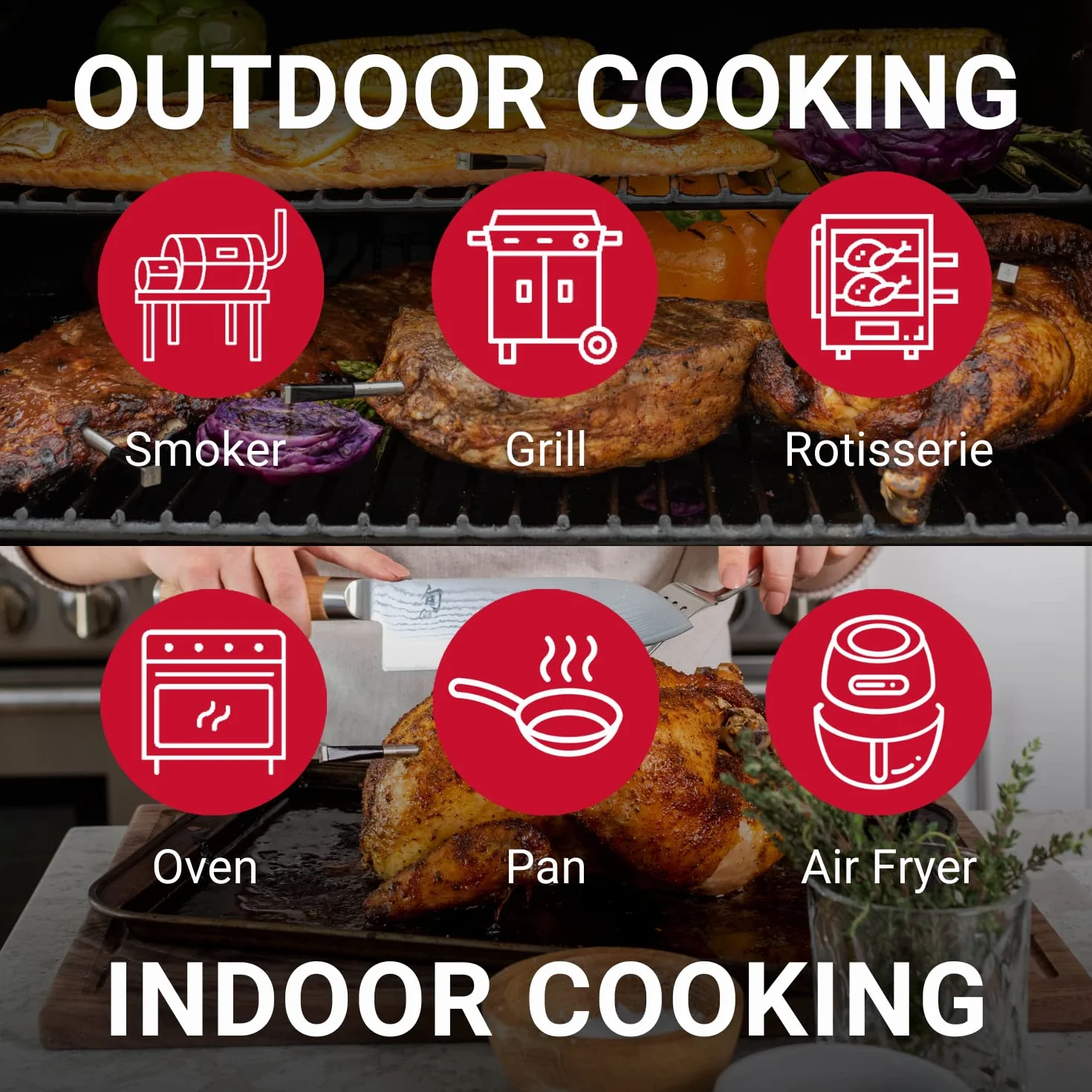 Block WiFi Thermometer Bundle w/BBQ Mitts, 4-Probe, Alexa Ready