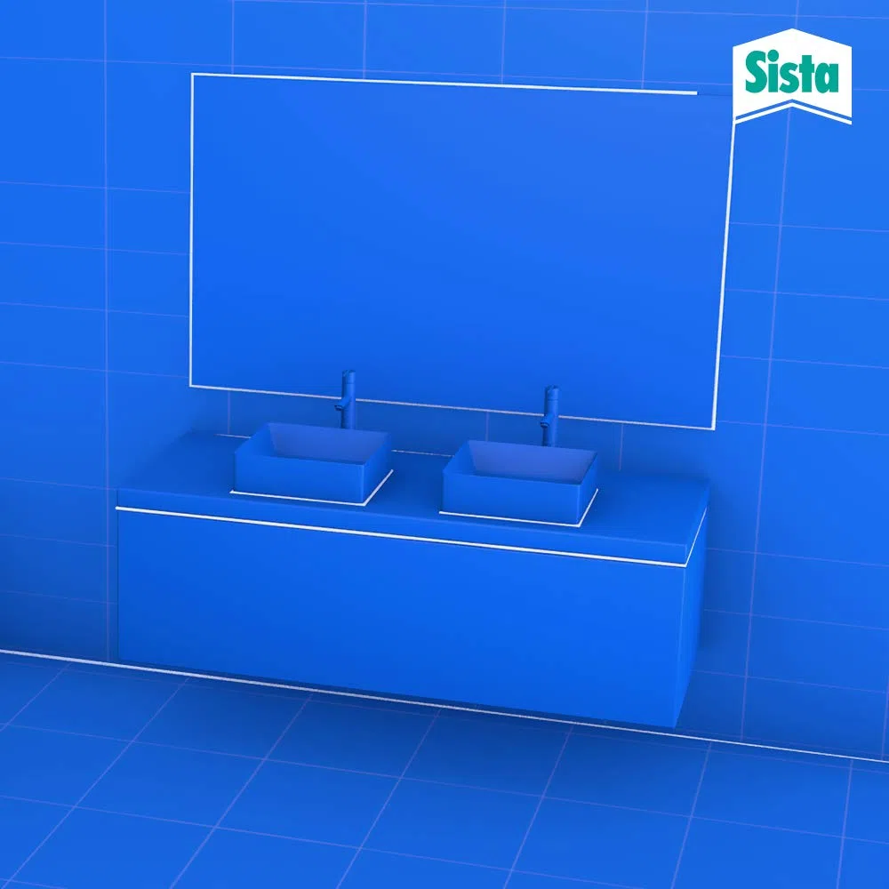 Sista BAD KÜCHE Dichtstoff, schimmelresistent ausgestattetes, langlebiges Silikon für Küche und Bad, wasserdichter Fugenfüller, 1x100ml Spender, transparent