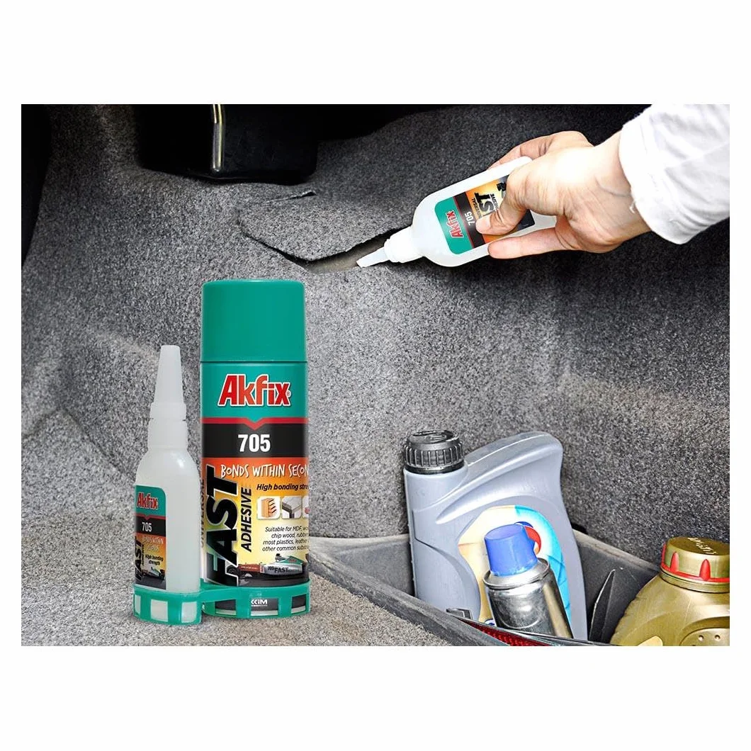 Akfix 705 extra starker Profi Alleskleber mit 200ml Spray Aktivator für universelle Reperaturen mit hoher Haftfestigkeit