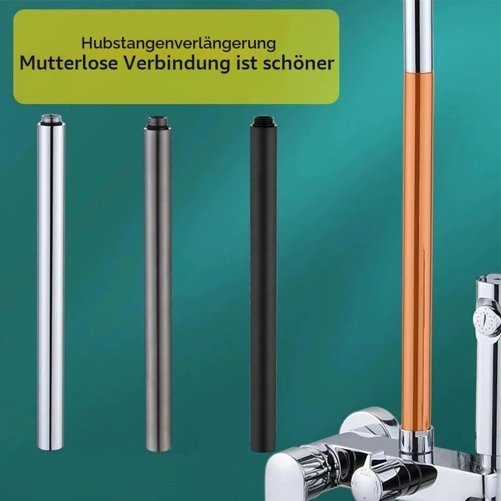 Duschsystem-Verlängerungsstange, 30 cm, Edelstahl, Dusch-Verlängerungsrohr, Badezimmer-Duschrohr-Kopf-Verlängerung, verchromt, Schwarz