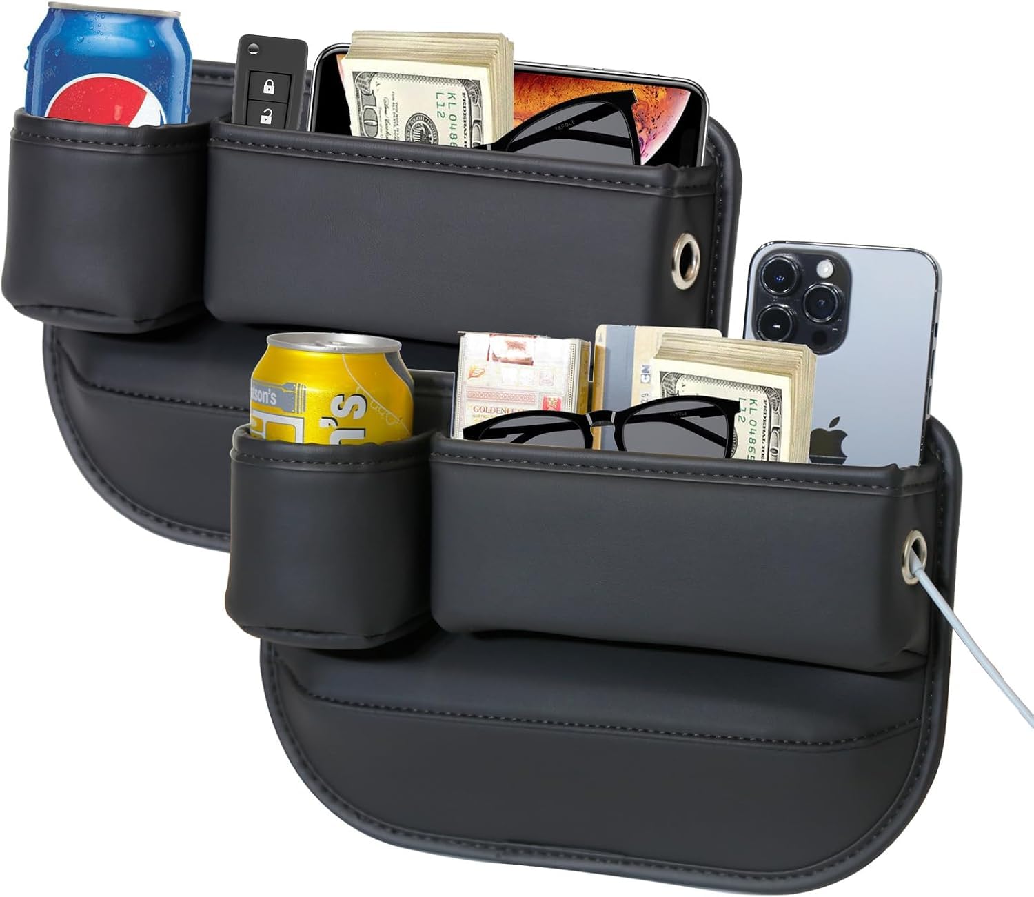 Elegant Pink Leather Seat Gap Organizer
