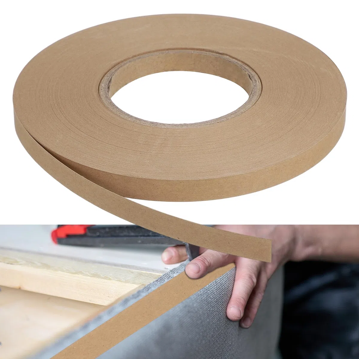 QUARKZMAN Polster Tack Streifen 1/2 Zoll X 70 Yard Rolle Polsterstreifen Polster Sofa Herstellungsstreifen Pappe Tack Streifen Für Möbel Sofa Stuhl Und Couch Kanten Reparatur Braun