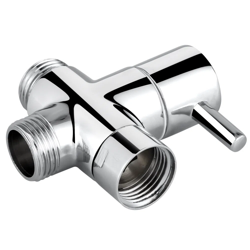 3 Wege Umschaltventil G 1/2 Zoll Ventil Umschaltventil Messing Massiv Dusche Adapter Brause Ersatzteil Chrom poliert