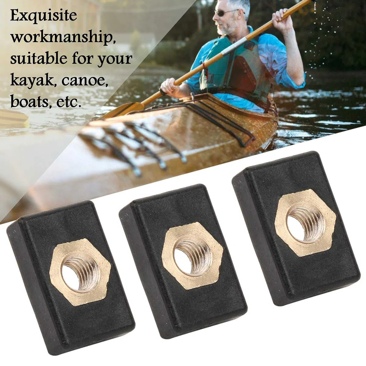 Leichtmetall Vierkantmuttern Set Kajak Kanu Boote Marine Zubehör Quadratische Muttern Ersatzteile Montage Hardware Schienen Adapter für Kunststoff Aluminiumrahmen
