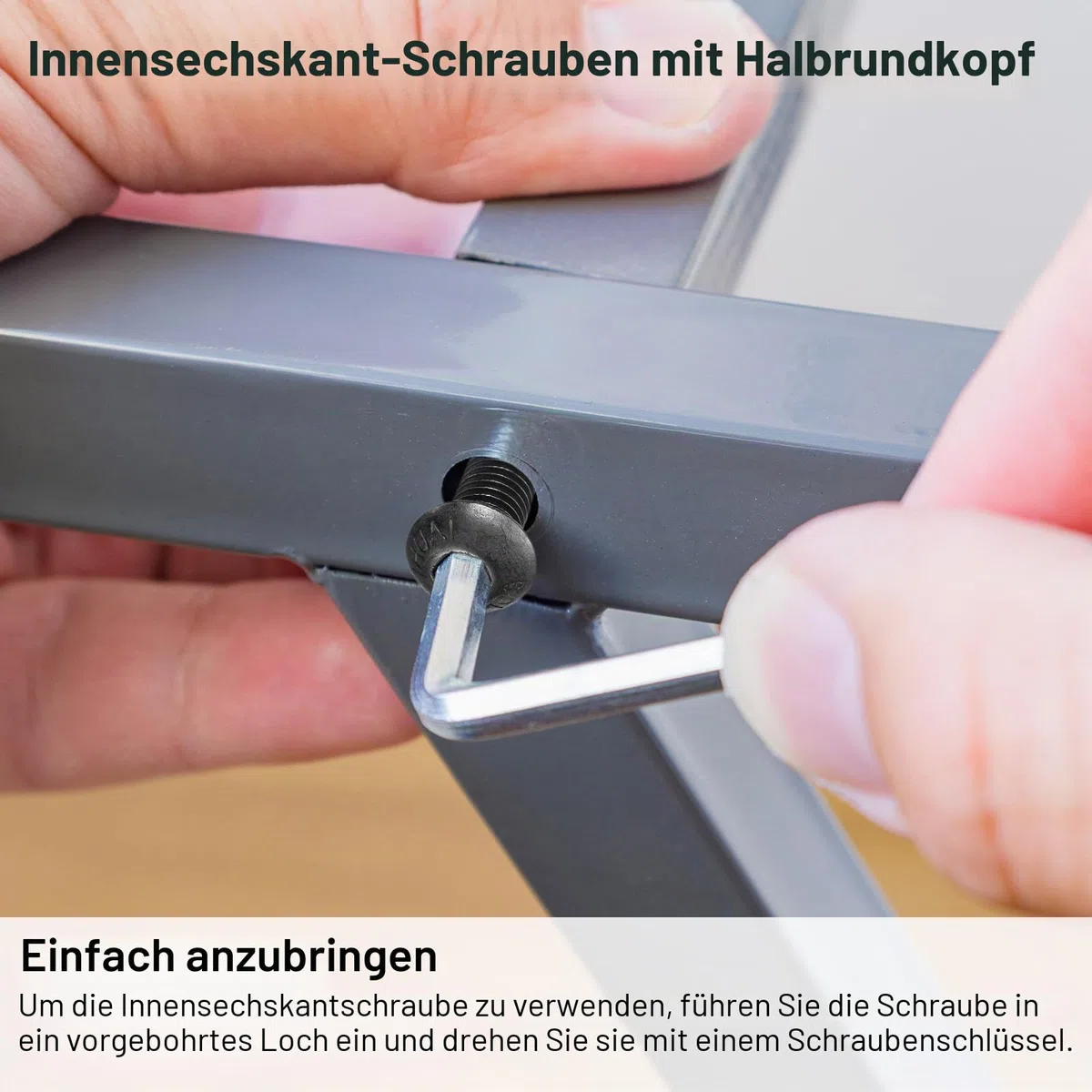 sourcing map M5x 12mm Knopfkopf Innensechskantschraube Schwarz 50Stk