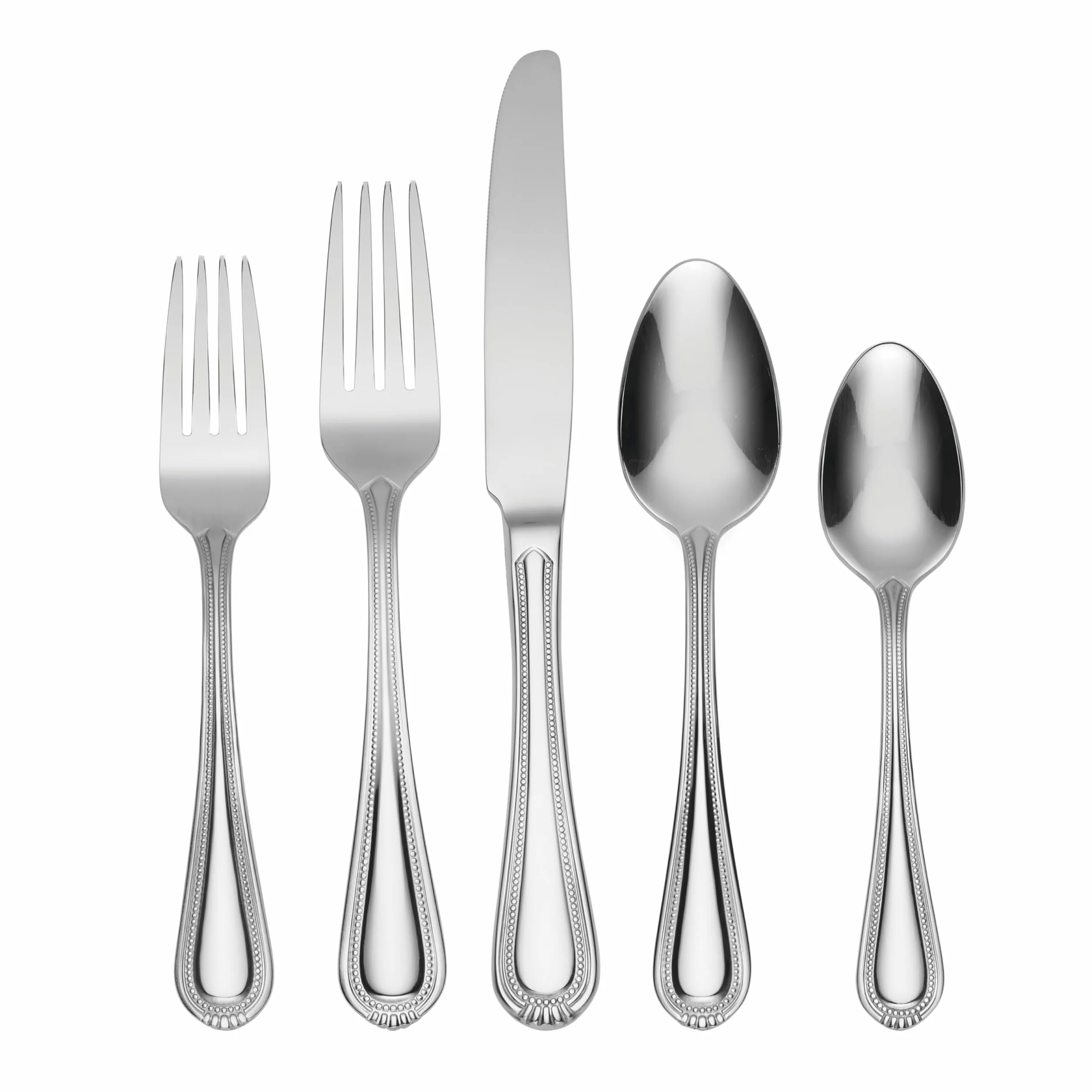Oneida Countess 45-Piece 18/0 Silverware Set for 8, Flatware | mirror finish, dishwasher safe | includes serving spoons and utensil set | cutlery set, wedding silverware