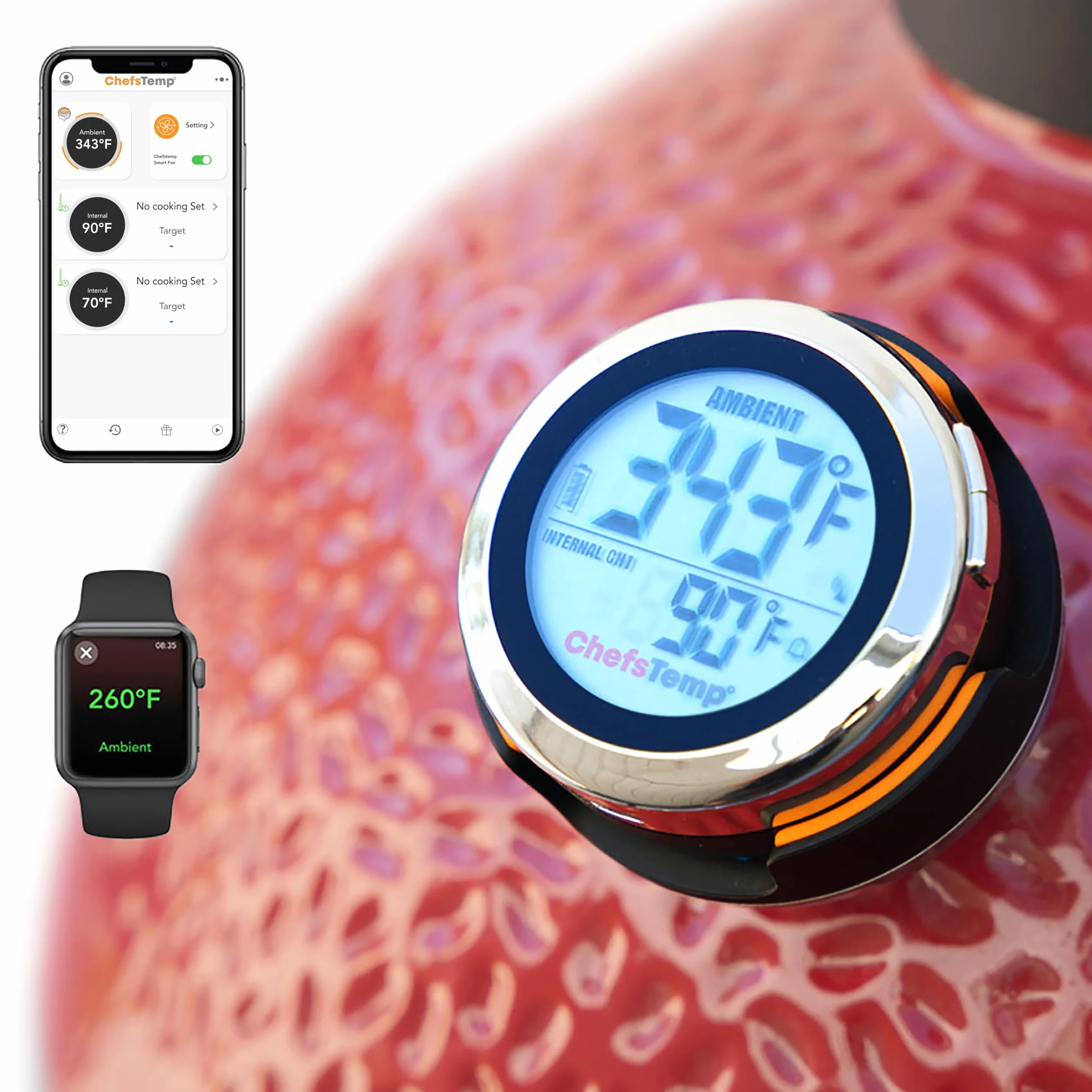 ProTemp S1 Patented Smart Grill Gauge Thermometer Hub Wi-Fi and Bluetooth | Universal Replacement Accessories (3.5"length 0.3"Dia)