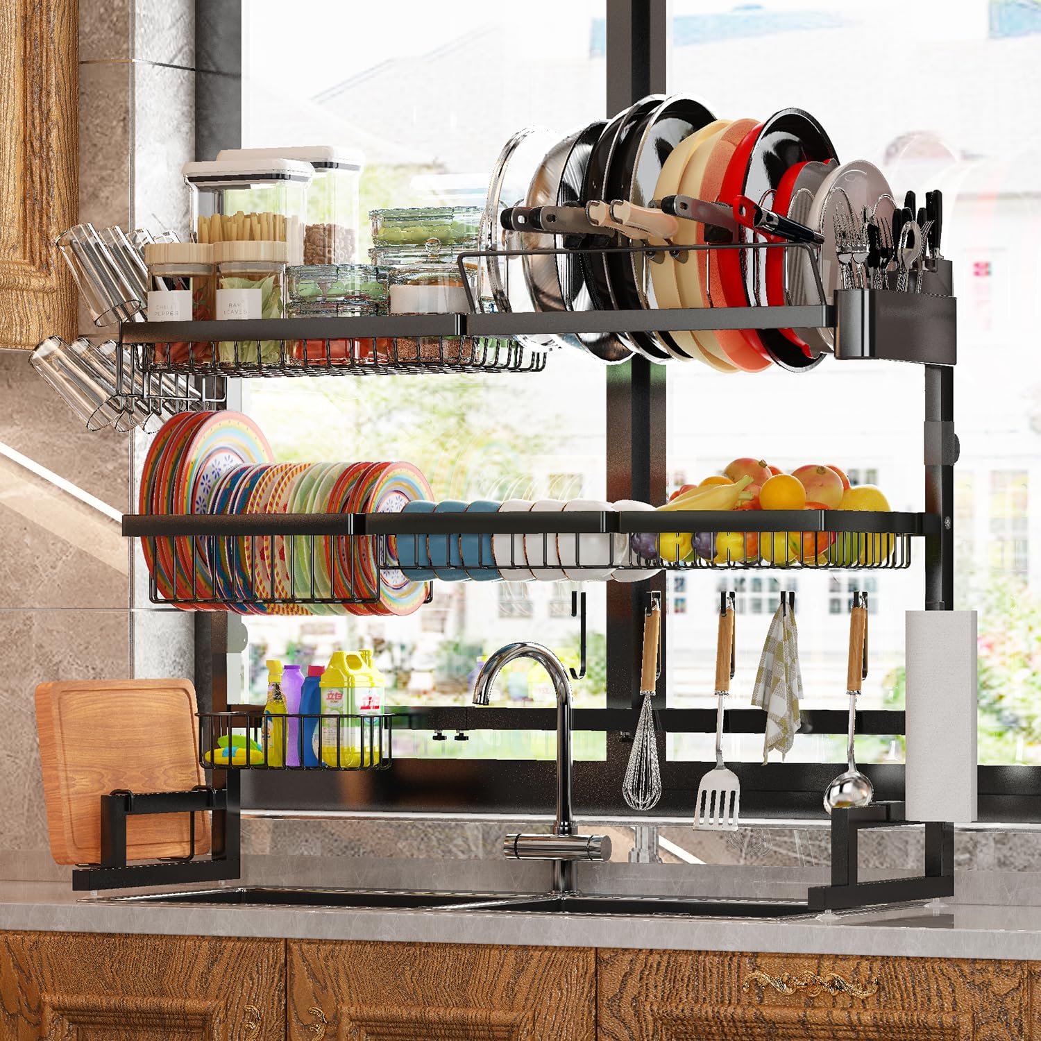 Expandable 3-Tier Over-Sink Drying System