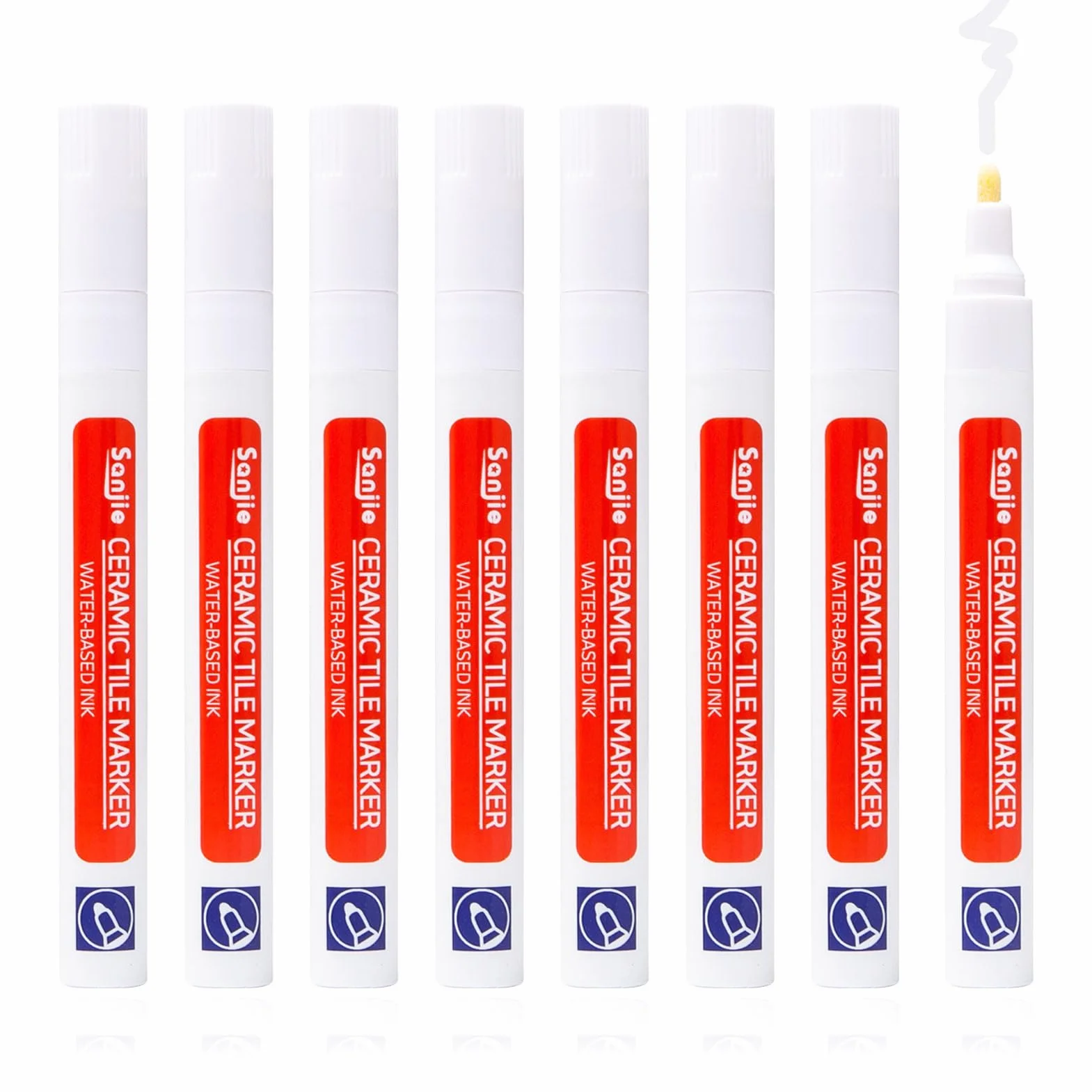 8 Stück Fugenstift Weiß Fugen Reparatur Stift Fugenweißstift mit Ersatzspitze Fliesen Fugenstift Weiß Fliesenreparaturstift zum Fugenmörtel Restaurierung für Badezimmer,Küche,Veranda