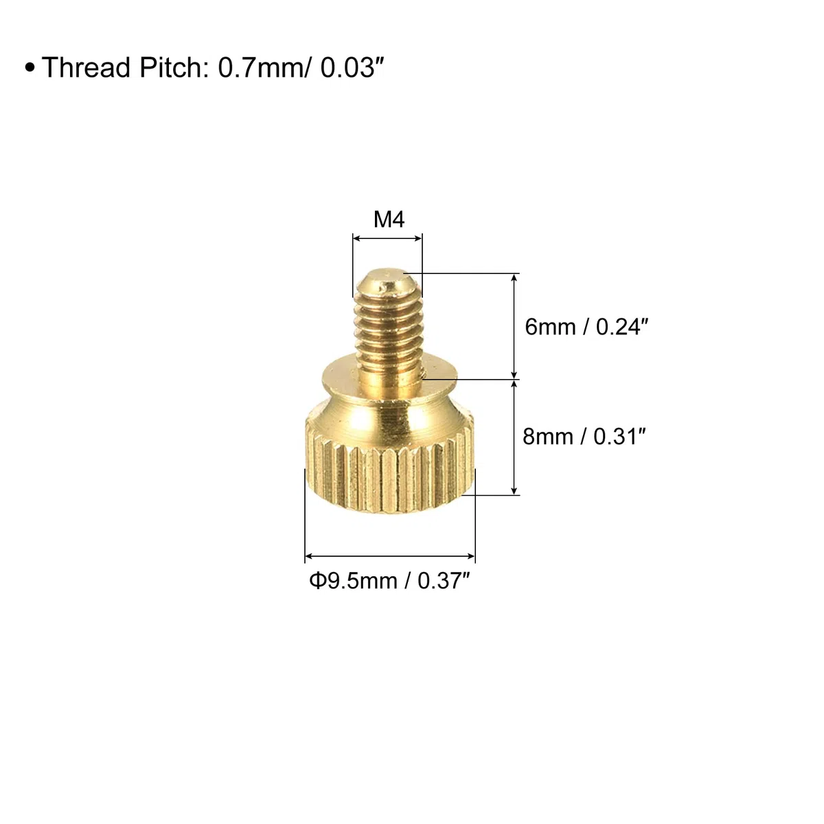 sourcing map 10 Stück Rändelschrauben M4x6mm Messing Schulterschrauben Stufen Griffknöpfe Befestigungen für PC Elektronisch Mechanisch
