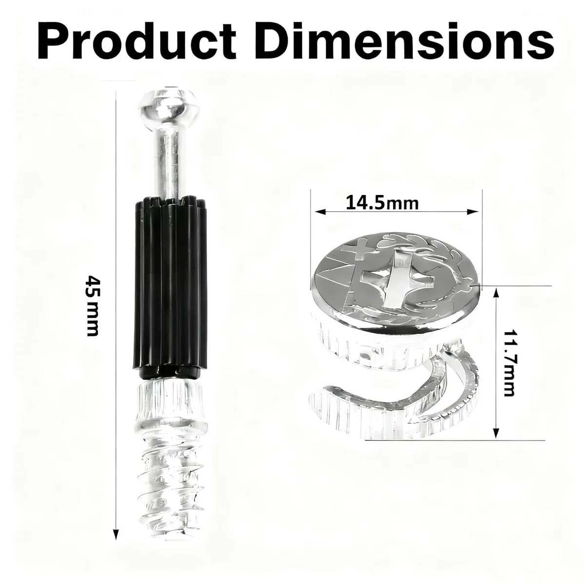 BUYGOO 50 Paar Exzenter Möbelverbinder Rastex 15 - Möbelverbinder Schrankverbinder, Zinkdruckguss vernickelt Möbelschrankverbinder Ø15mm Passschraube Exzenternocken und Bolzen Passdübel M6 x 45mm