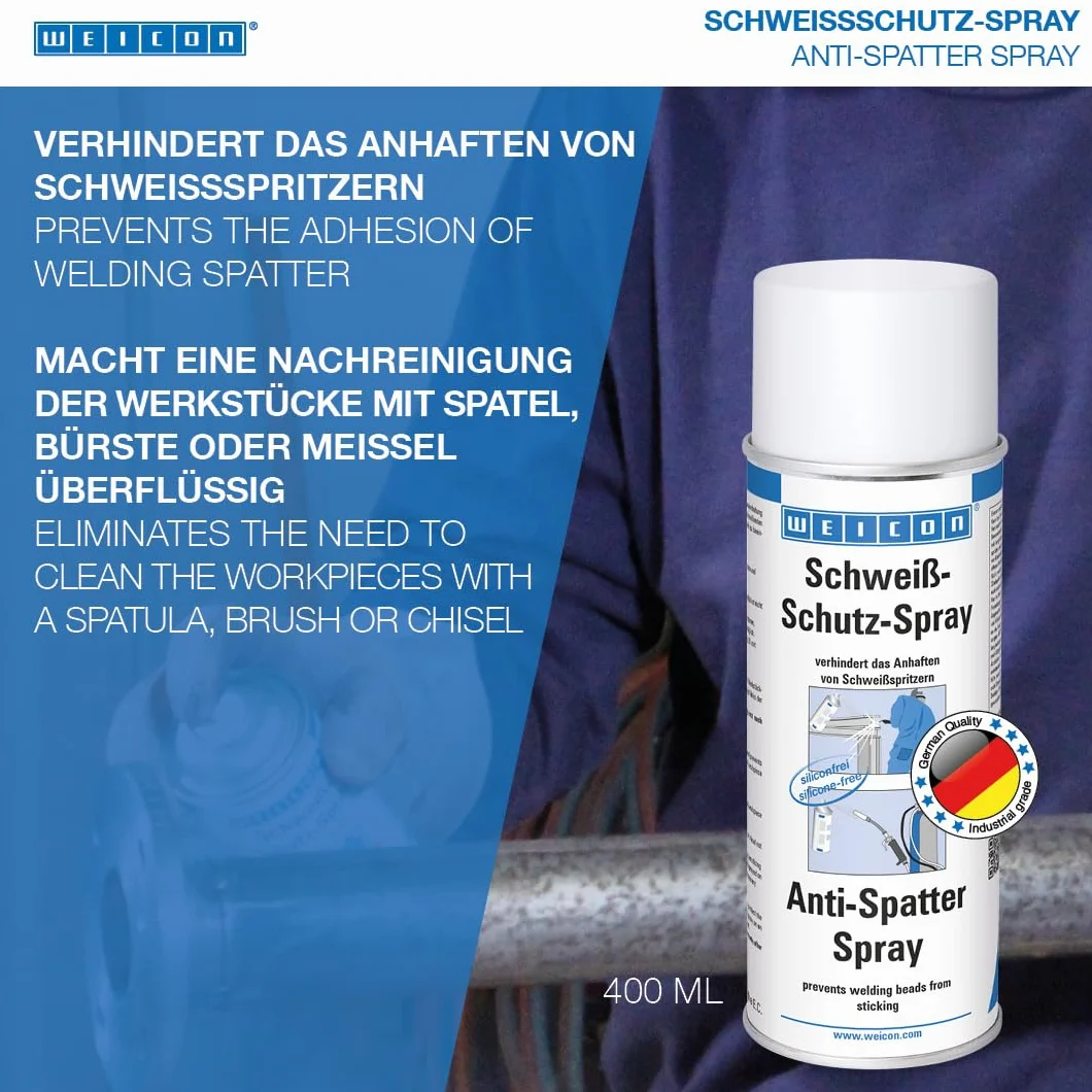 WEICON Schweißschutz-Spray 400 ml | reinigt Schweißdüsen und verhindert das Anhaften von Schweißspritzern | silikonfrei